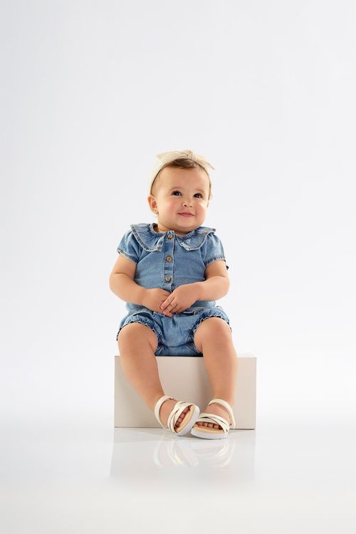 Conjunto para Bebê Menina com Bata e Calcinha Jeans (Azul) Up Baby