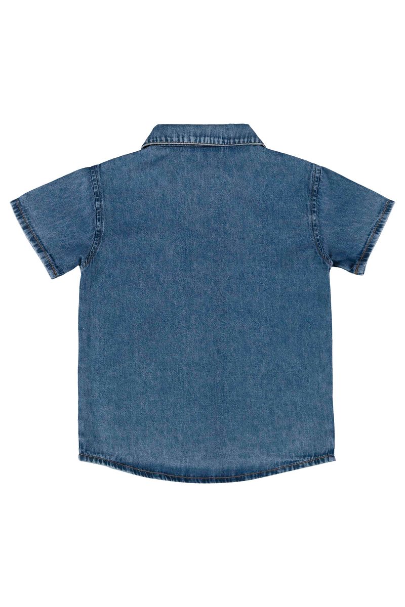 Camisa-Infantil-para-Menino-Manga-Curta-em-Jeans-Azul-Up-Baby