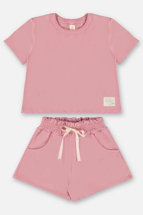 Conjunto Infantil para Menina com Blusa e Short Nature (Rosa) Up Baby