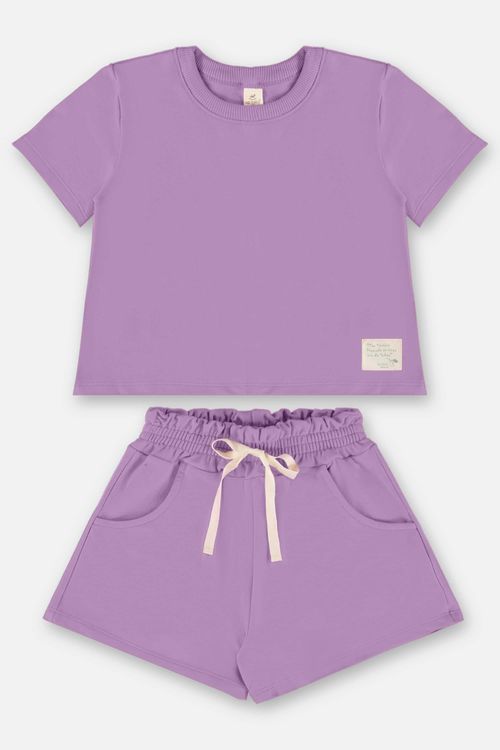 Conjunto Infantil para Menina com Blusa e Short Nature (Lilás) Up Baby