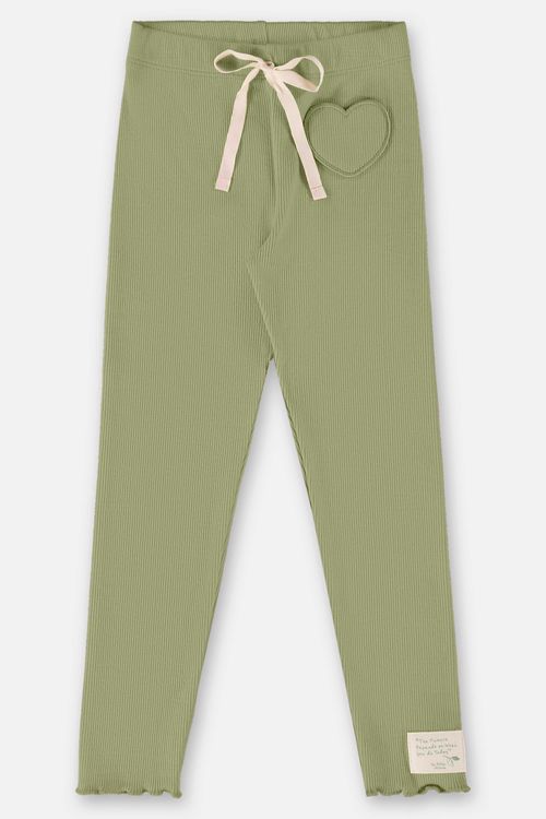 Calça Infantil Nature para Menina em Ribana Canelada (Verde) Up Baby