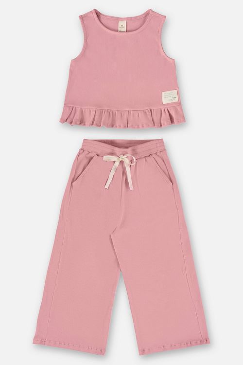 Conjunto Infantil para Menina com Blusa e Calça Nature (Rosa) Up Baby