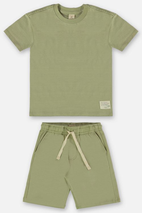 Conjunto Infantil para Menino Camiseta e Bermuda Nature (Verde) Up Baby