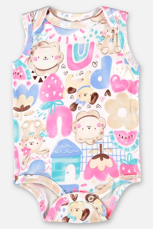 Body para Bebê Menina em Suedine Essentials (Branco) Up Baby