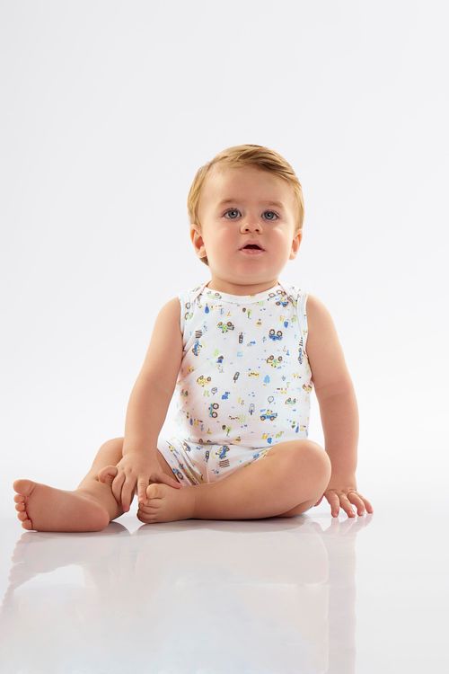 Body para Bebê Menino em Suedine Essentials (Branco) Up Baby