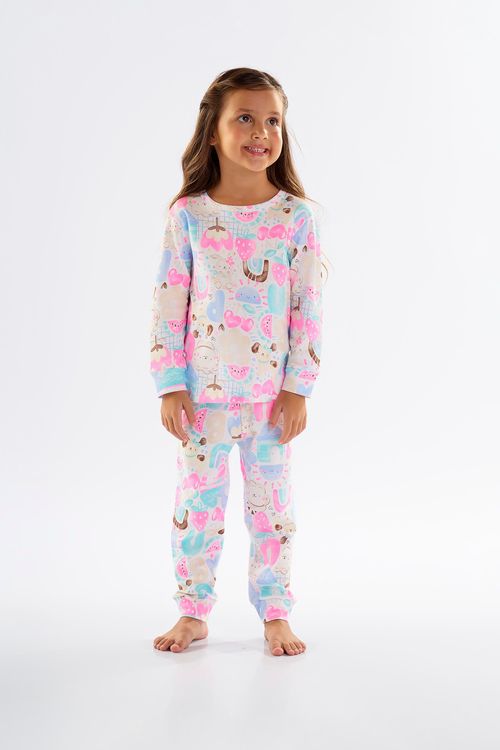 Pijama Infantil Unissex em Suedine (Branco) Up Baby