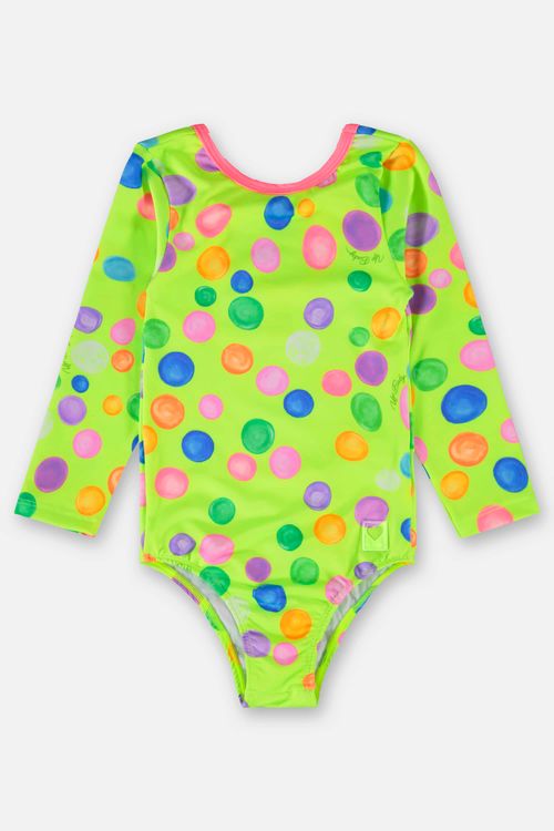 Maiô Infantil em Malha FPS+50 com Forro (Verde Neon) Up Baby