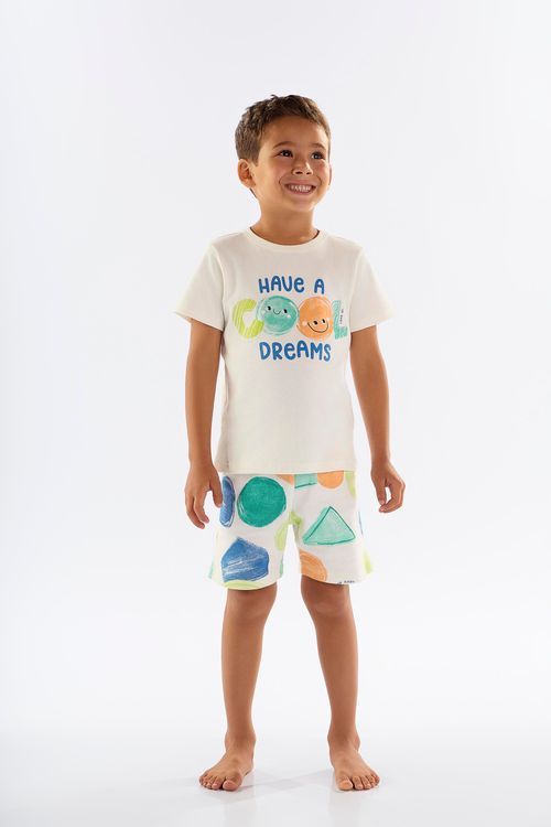 Pijama Infantil Cool Dreams para Menino (Off White) Up Baby