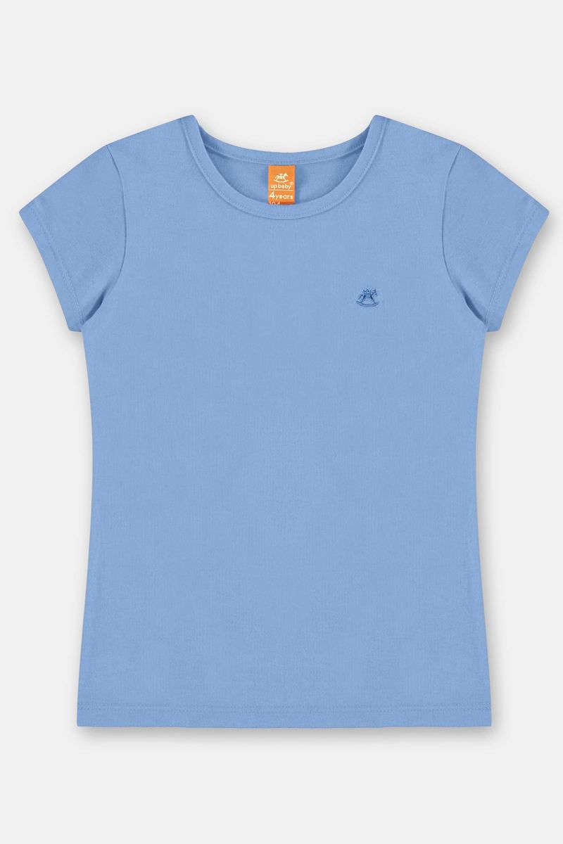 Blusa-Infantil-Manga-Curta-Basica-em-Cotton-Azul-Up-Baby---Frente