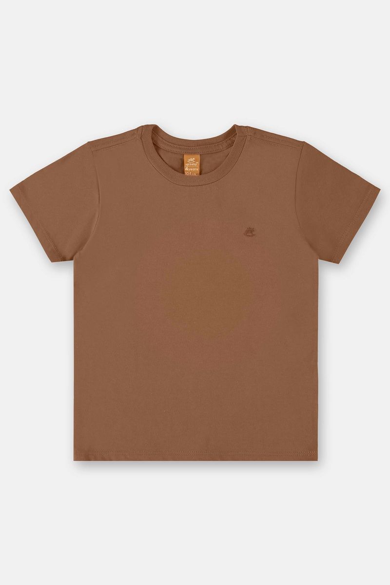 Camiseta-Infantil-Masculino-em-Meia-Malha-Marrom-Up-Baby---Frente