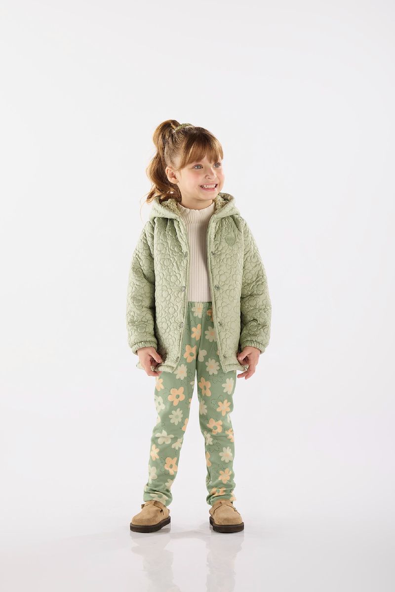 Jaqueta-Infantil-Feminino-em-Poliester-Puffer-Verde-Up-Baby---Frente