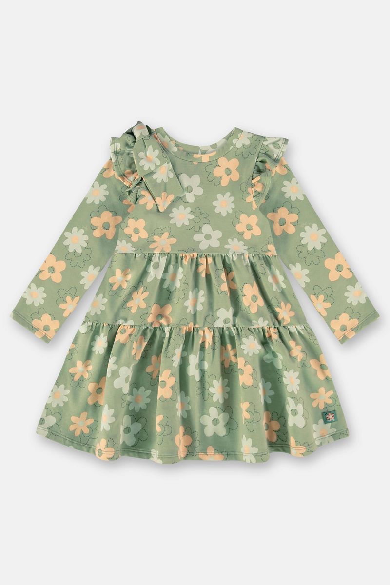 Vestido-Infantil-em-Molecotton-com-Felpa-Verde-Up-Baby---Costas