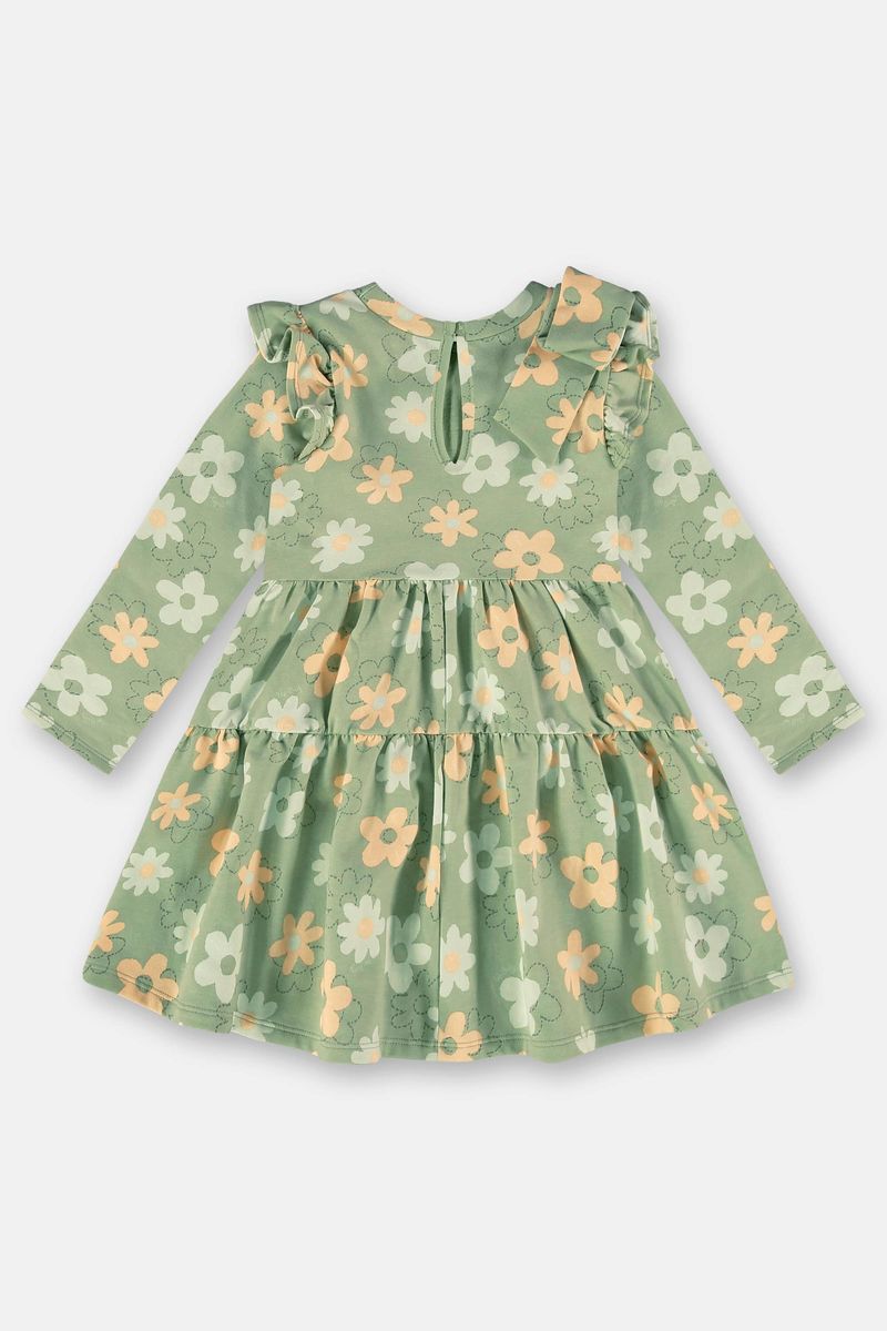 Vestido-Infantil-em-Molecotton-com-Felpa-Verde-Up-Baby---Costas