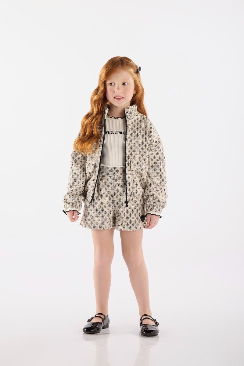 Jaqueta-Infantil-Feminino-em-Malha-Tweed-Preto-Up-Baby---Frente