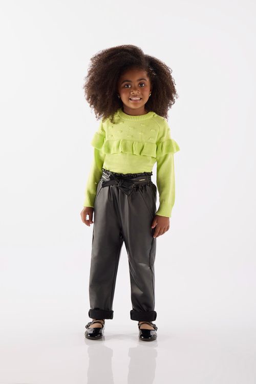 Calça Infantil Clochard em Cirrê Peluciado (Preto) Up Baby