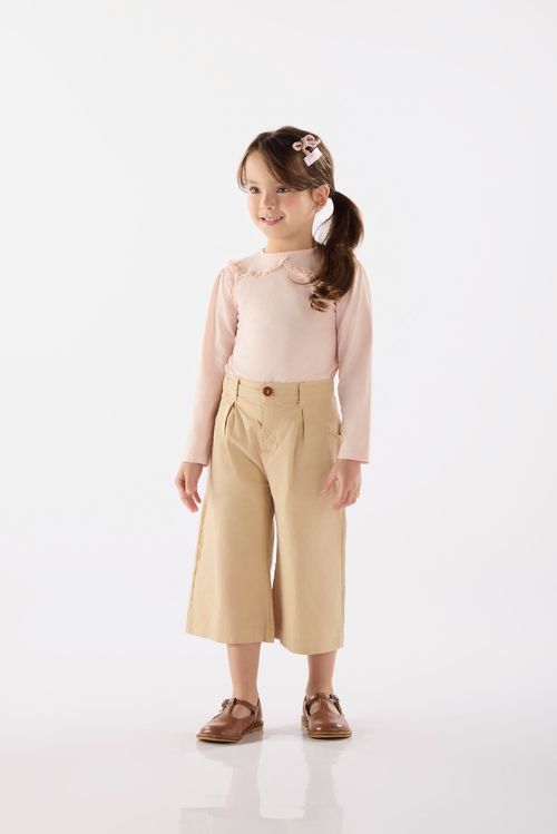 Blusa Infantil Manga Longa em Meia Malha (Rosa) Up Baby