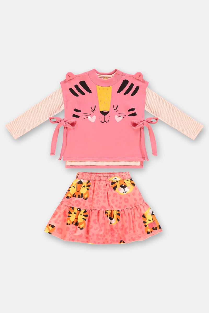 Conjunto-Infantil-Blusa-com-Colete-e-Saia-Rosa-Up-Baby---Costas