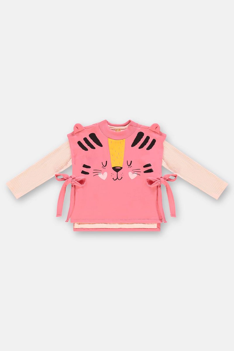 Conjunto-Infantil-Blusa-com-Colete-e-Saia-Rosa-Up-Baby---Costas