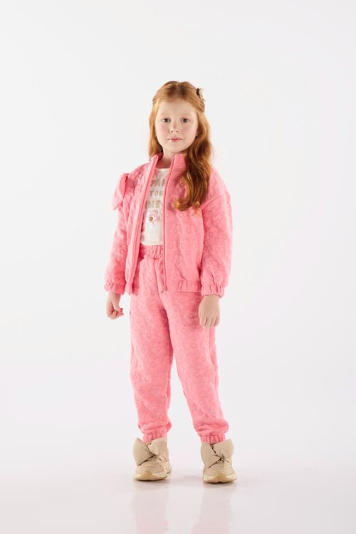 Conjunto Infantil Jaqueta e Calça em Matelassê (Rosa) Up Baby