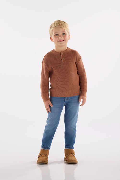 Blusão Infantil Masculino em Tricot (Marrom) Up Baby