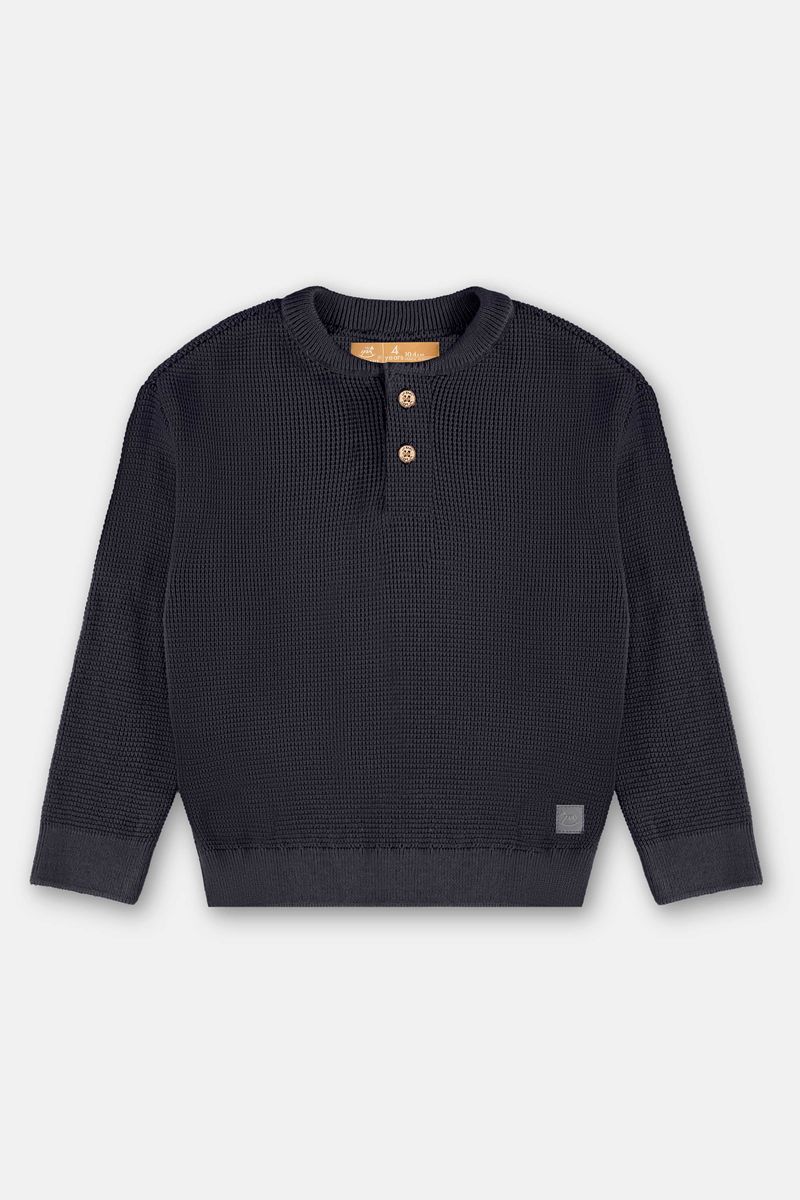 Blusao-Infantil-Masculino-em-Tricot-Azul-Up-Baby---Costas