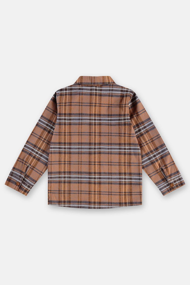 Camisa-Infantil-em-Flanela-Xadrez-Marrom-Up-Baby---Costas