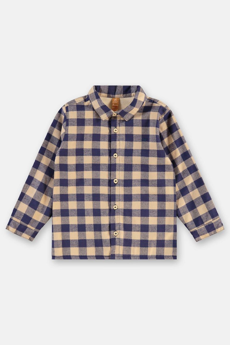 Camisa-Infantil-em-Flanela-Xadrez-com-Forro-Azul-Up-Baby---Costas