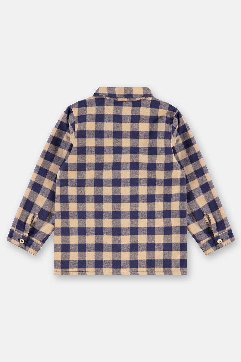 Camisa-Infantil-em-Flanela-Xadrez-com-Forro-Azul-Up-Baby---Costas