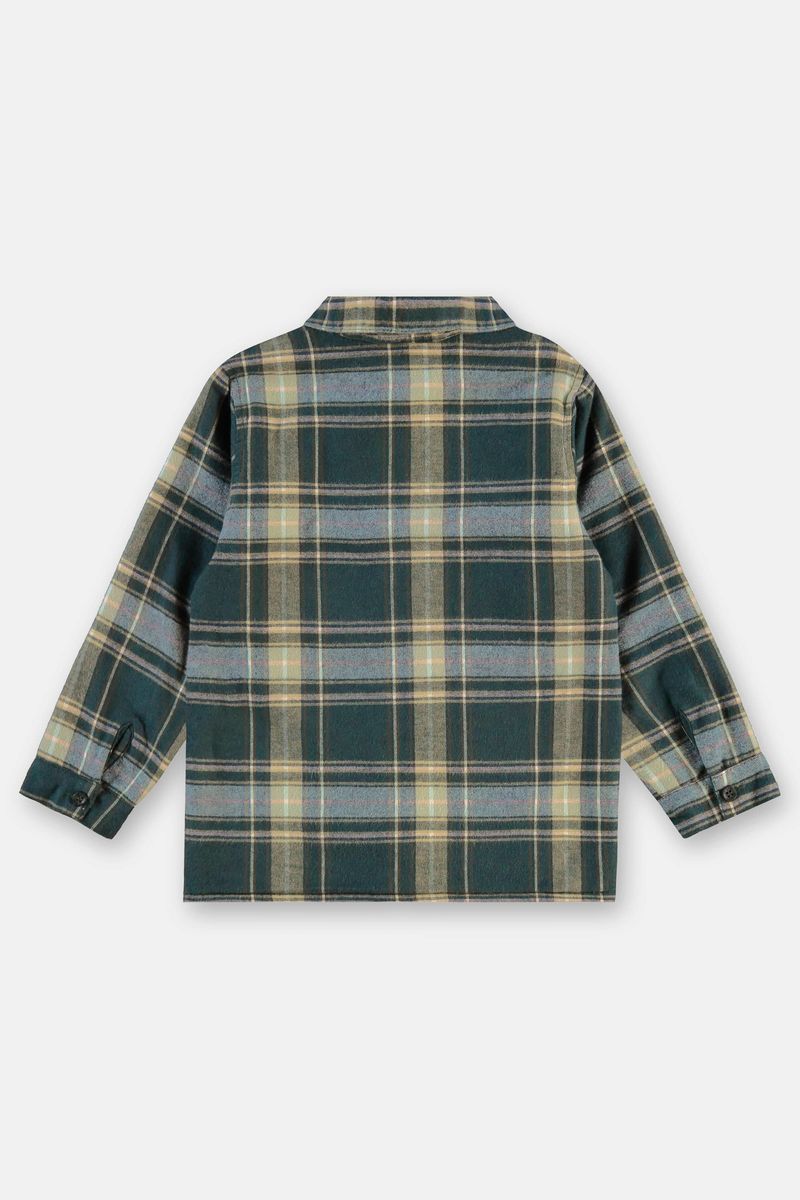 Camisa-Infantil-em-Flanela-Xadrez-com-Forro-Verde-Up-Baby---Costas