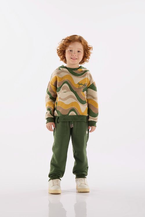 Conjunto Infantil Blusão e Calça em Moletom (Verde) Up Baby
