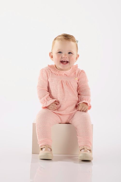 Conjunto com Blusa e Calça para Bebê Menina (Rosa) Up Baby