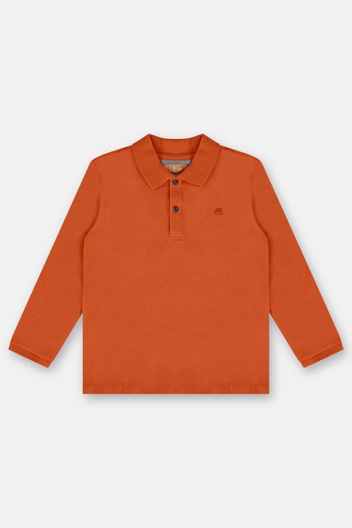 Camisa Polo em Suedine Infantil Masculino (Laranja) Up Baby