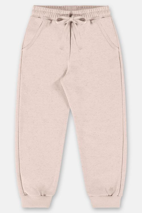 Calça Infantil Feminina em Moletom Felpado (Off White) Up Baby