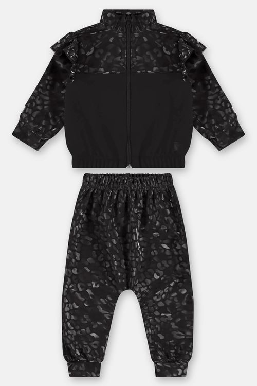 Conjunto de Jaqueta e Calça para Bebê Menina (Preto) Up Baby