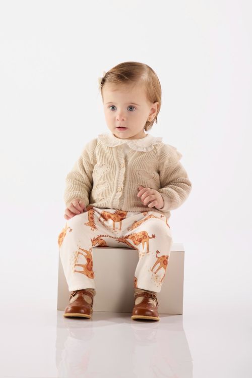 Cardigan em Tricot para Bebê Menina (Off White) Up Baby