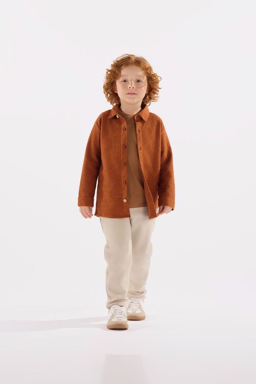 Conjunto Infantil com Camisa e Calça para Menino (Marrom) Up Baby
