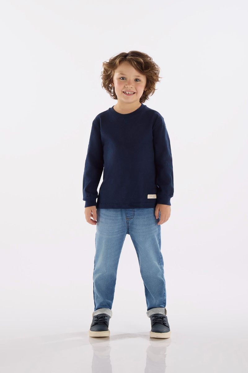 Calca-Infantil-em-Jeans-Moletom-com-Elastano-Azul-Up-Baby---Frente