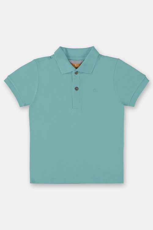 Camisa Polo Infantil para Menino em Suedine (Azul) Up Baby