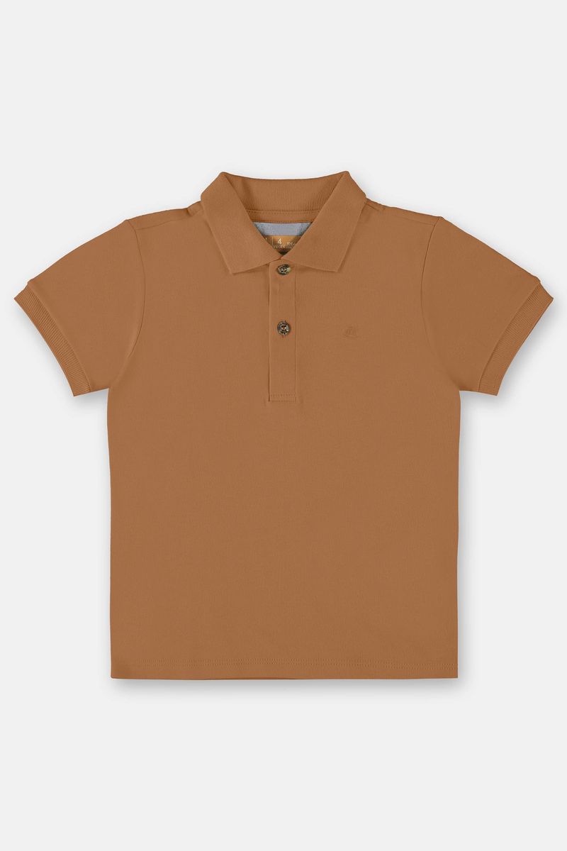 camisa-polo-infantil-para-menino-em-suedine-marrom