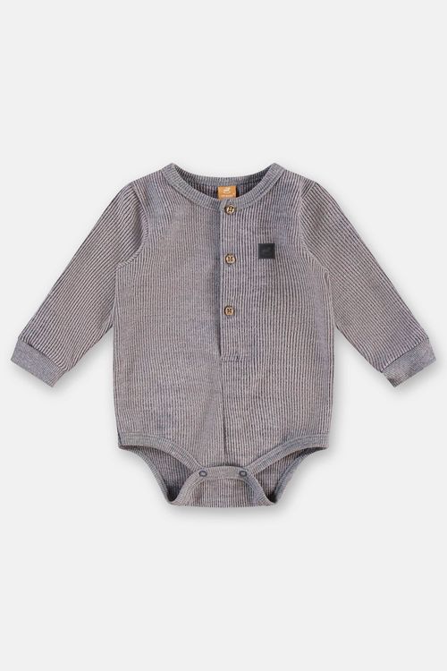 Body para Bebê Menino em Malha Aveludada de Tricô (Azul) Up Baby