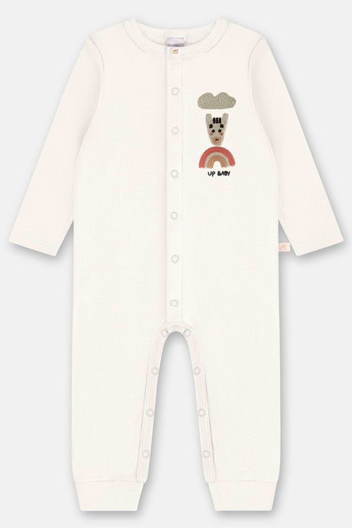 Macacão com Bordado para Bebê Menino (Off White) Up Baby