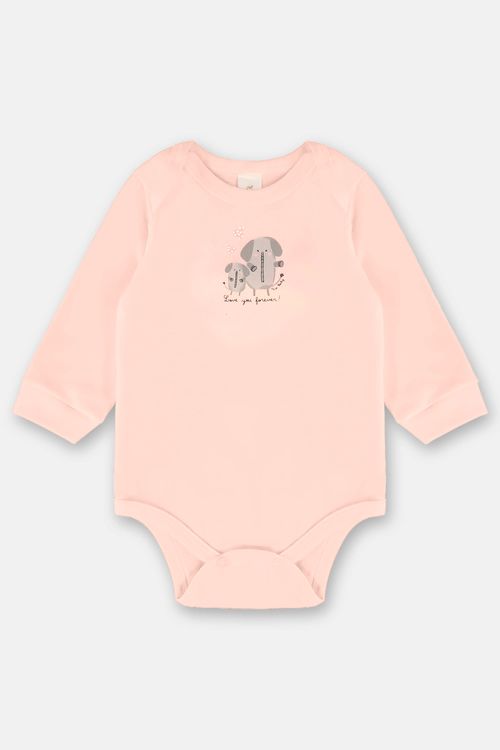 Body Manga Longa com Strass para Bebê Menina (Rosa) Up Baby