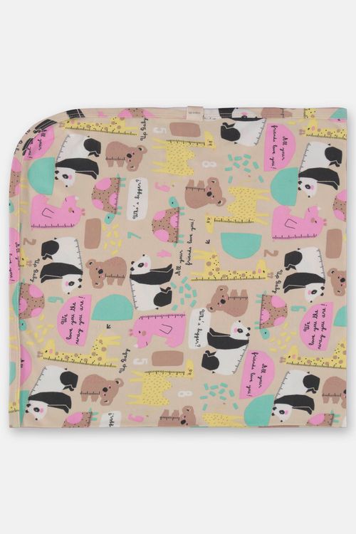 Manta em Suedine para Bebê Menina (Off White) Up Baby