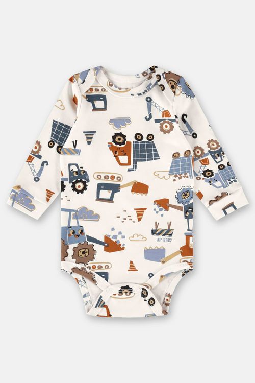 Body em Suedine Essentials para Bebê Menino (Off White) Up Baby