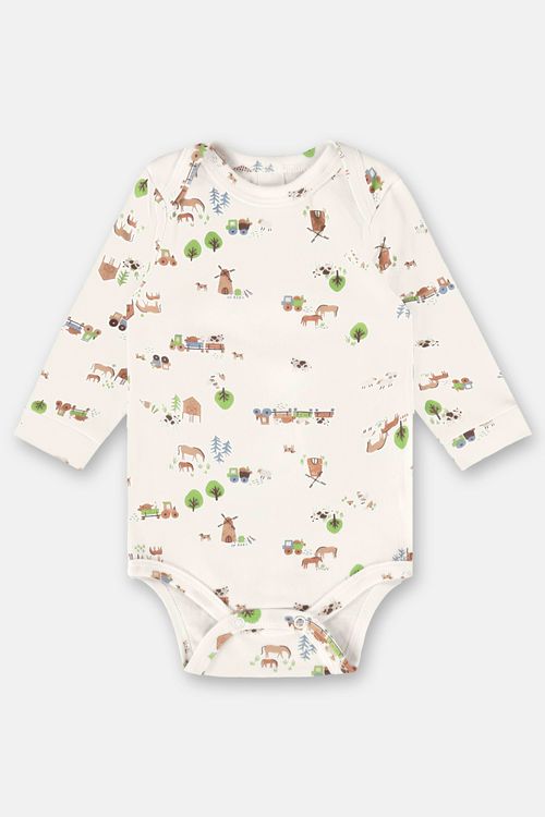 Body em Suedine Essentials para Bebê Menino (Off White) Up Baby