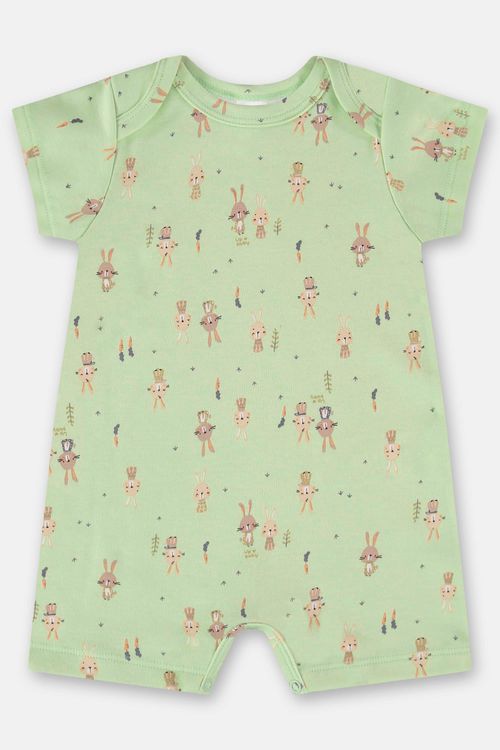 Macaquinho Essentials para Bebê Menino em Suedine (Verde) Up Baby