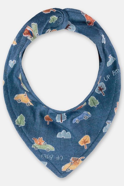 Babador Bandana Bebê Menino em Suedine Dupla Face (Azul Marinho) Up Baby