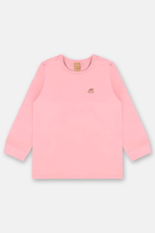 Camiseta Infantil Unissex em Malha Térmica (Rosa Claro) Up Baby