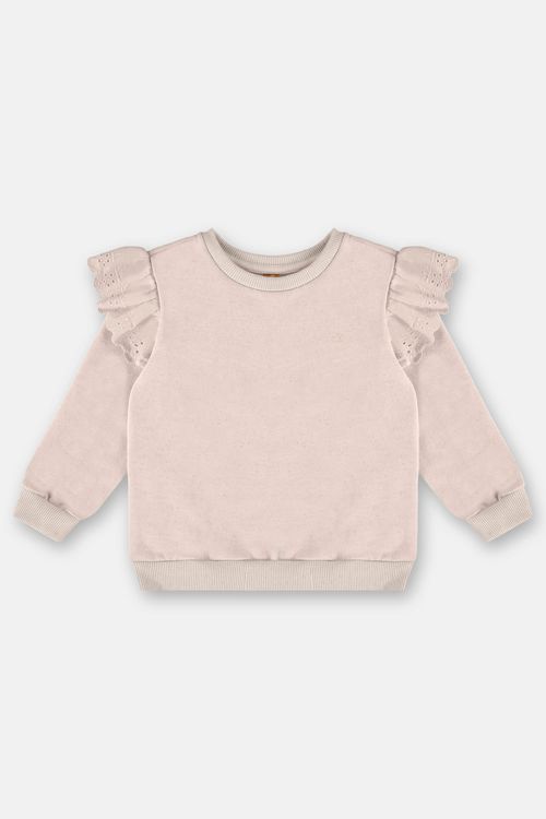 Blusão Infantil Feminino em Moletom Felpado (Bege) Up Baby