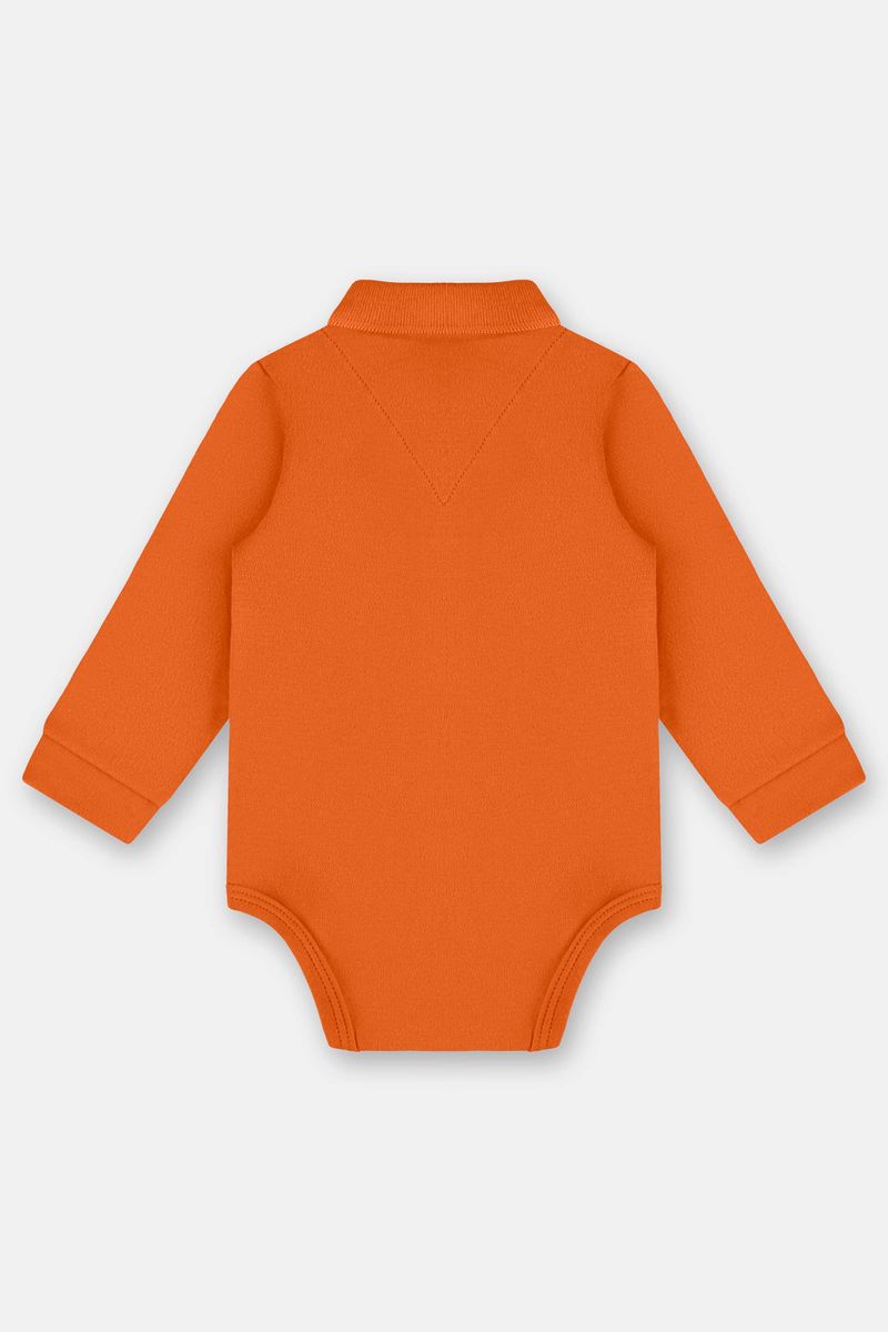 body-polo-para-bebe-menino-em-suedine-laranja